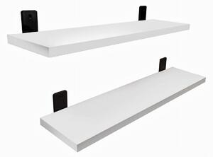 Białe klasyczne półki ścienne 2 sztuki 80 cm - Yolik 4X