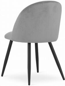 Jasnoszare krzesło metalowe pokojowe tapicerowane - Pritix