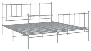 Szare metalowe łóżko z zagłówkiem 140x200 cm - Cesaro