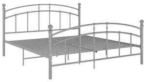 Popielate metalowe łóżko małżeńskie 160x200 cm - Enelox
