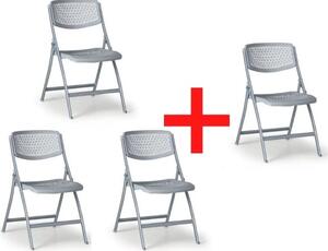 Krzesło składane CLICK 3+1 GRATIS, szare