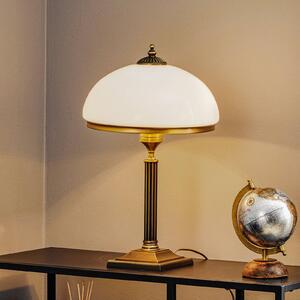 Jupiter Lampa stołowa Petro, szkło, kolor starego mosiądzu, wysokość 50 cm