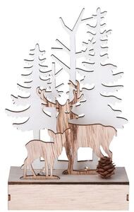 Świąteczna drewniana dekoracja LED Jeleń w lecie, 11 x 5 x18,2 cm