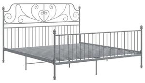 Szare metalowe łóżko małżeńskie 200x200 cm - Retilo
