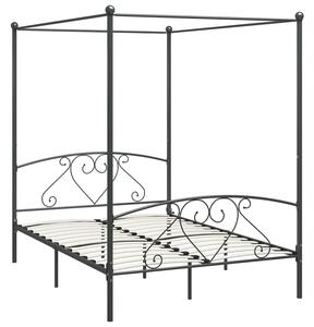 Szare metalowe łóżko z baldachimem 180x200 cm - Elox