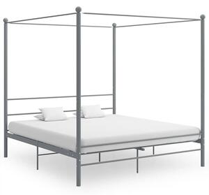 Szare metalowe łóżko rustykalne 180x200 cm - Wertes