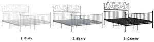 Szare metalowe łóżko dwuosobowe 160x200 cm - Retilo