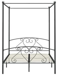 Szare metalowe łóżko z baldachimem 180x200 cm - Elox