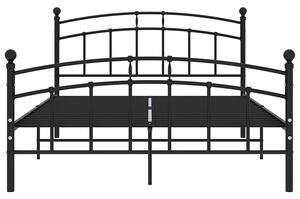 Czarne metalowe łóżko z zagłówkiem 140x200 cm - Enelox