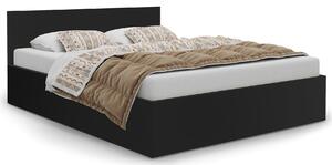 Czarne łóżko z pojemnikiem i materacem 160x200 - Cansar 3X