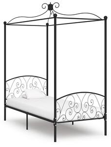 Czarne metalowe łóżko z baldachimem 90x200 cm - Orfes