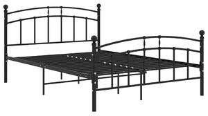 Czarne metalowe łóżko małżeńskie 160x200 cm - Enelox