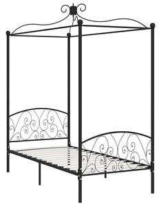 Czarne metalowe łóżko z baldachimem 90x200 cm - Orfes