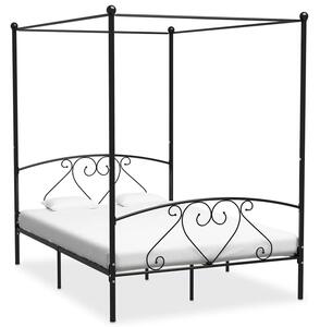 Czarne metalowe łóżko romantyczne 140x200 cm - Elox
