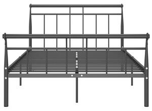 Czarne metalowe łózko z zagłówkiem 120x200 cm - Keri
