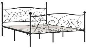 Czarne metalowe łóżko ze zdobieniami 200x200 cm - Tulvos