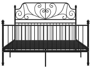 Czarne metalowe łóżko metalowe 160x200 cm - Retilo