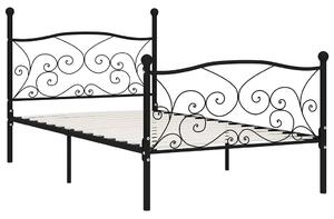 Czarne rustykalne łóżko pojedyncze 100x200 cm - Tulvos