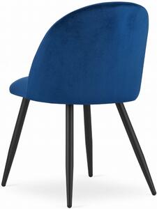 Granatowe welurowe krzesło nowoczesne - Pritix