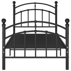 Czarne metalowe łóżko pojedyncze 100x200 cm - Enelox