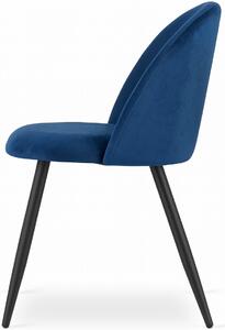 Granatowe welurowe krzesło nowoczesne - Pritix