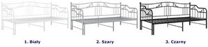 Szare rozkładane łóżko metalowe 90x200 cm - Wextis