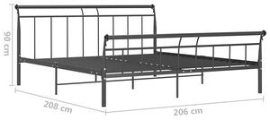 Czarne metalowe łóżko małżeńskie 200x200 cm - Keri