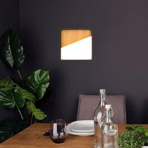 Eco-Light Kinkiet LED Vista, jasne drewno/czarny, 30 x 30 cm