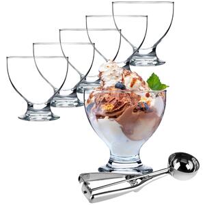 Pucharki do lodów i deserów z łyżką 450 ml 6 szt