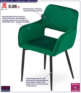 Zielone nowoczesne krzesło welurowe - Rones 3X