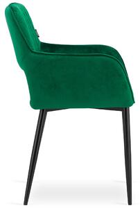 Zielone nowoczesne krzesło welurowe - Rones 3X