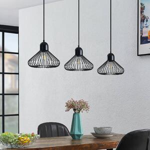 Lampa wisząca Lindby Metehan, 3-punktowa, czarna