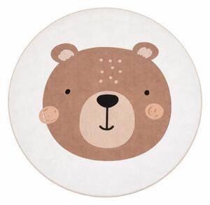 Brązowo-kremowy dywan dziecięcy odpowiedni do prania ø100 cm Teddy Bear – Mila Home