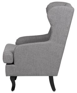 Fotel tapicerowany pikowany wysokie oparcie uszak retro design szary Alta Beliani