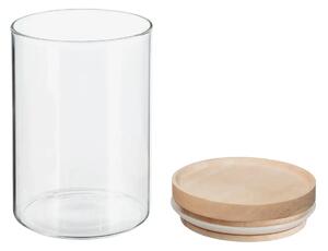 JARWO szklany słoik na żywność z drewnianą pokrywką 600 ml