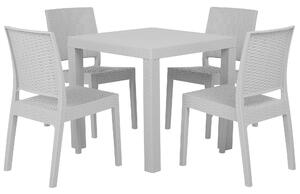 Nowoczesny zestaw mebli ogrodowych kwadratowy stół 4 krzesła jasnoszary Fossano Beliani