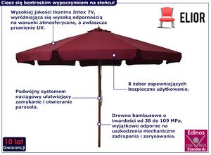 Burgundowy parasol ogrodowy - Karcheros