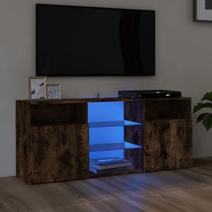Szafka TV z oświetleniem LED, przydymiony dąb, 120x30x50 cm