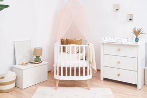 Luksusowe łóżeczko dziecięce z materacem PRINCIPAL 140x70 cm białe