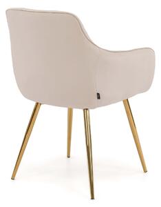 MebleMWM Krzesło tapicerowane DC0082-3 beżowe / nogi złote