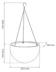 Keter Doniczka wisząca Sphere ciemnobrązowy, śr. 35 cm