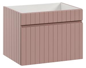 Różowa szafka pod umywalkę 60 cm z lamelami E0-G81