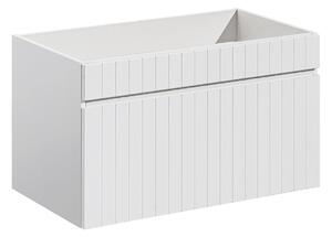 Biała szafka umywalkowa z lamelami 80 cm W8-H67