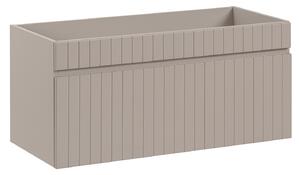 Beżowa szafka umywalkowa z lamelami 100 cm Z7-E42