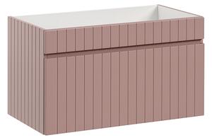 Szafka umywalkowa różowa 80 cm z lamelami D1-N71