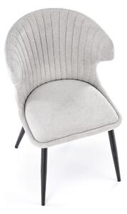 Szare krzesło z dekoracyjnym oparciem - Floxalo