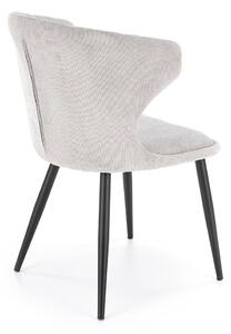 Szare krzesło z dekoracyjnym oparciem - Floxalo