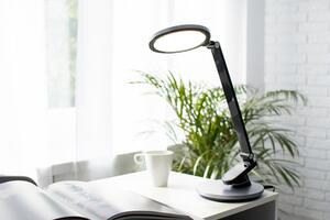 Lampa biurkowa LED z wyświetlaczem czarna ARTIS