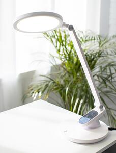 Lampa biurkowa LED z wyświetlaczem biała ARTIS