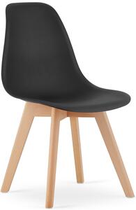 Czarne krzesło minimalistyczne do stołu - Lajos 4X